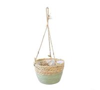 Advokingtap Confezione da 1 cesto da appendere per piante da interni ed esterni, in corda di canapa naturale, vaso da fiori con corde robuste, 20 cm, marrone, per giardino, patio, decorazione della