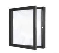 Advokingtap Cornice in legno nero con finestra trasparente, dimensioni 33 x 43 cm, per cimeli di calcio e basket, da parete o da scrivania (33 x 43 cm)