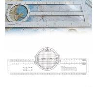 Advokingtap KCNP-1 - Regola di navigazione trasparente con scala multifunzione per misurare la distanza e l'esplorazione all'aperto, 34 x 11,5 cm