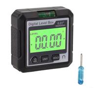 Advokingtap Misuratore di livello digitale, base magnetica, attacco sicuro, commutabile, misurazione relativa, blocco dati, goniometro portatile LCD, inclinometro per la lavorazione del legno