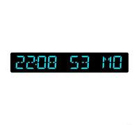Advokingtap Orologio digitale a LED con funzione automatica per l'ora, doppio allarme, conto alla rovescia, 4 livelli di luminosità, per casa, ufficio, scrivania, in plastica nera, 305 cm (nero blu)