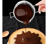 Advokingtap Pentola per fondere cioccolato in acciaio inox 304 con fondo piatto spesso per un riscaldamento uniforme, utensile da cucina multiuso per sciogliere cioccolato, cera (M)