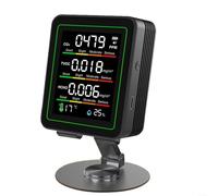 Advokingtap Rilevatore 5 in 1 di anidride carbonica per la qualità dell'aria e la temperatura interna, rilevatore TVOC HCHO con schermo a colori (nero)