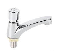 Advokingtap Rubinetto di ritardo di tempo di zinco Rubinetto a chiusura automatica Rubinetto a risparmio idrico Bagno pubblico Lavabo Miscelatore singolo Acqua Fredda Funzionamento a mani libere