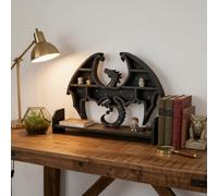 Advokingtap Scaffale da parete in stile gotico con drago malvagio, mensola in legno da strega, espositore da appendere alla parete, 40 x 29,5 x 3,6 cm