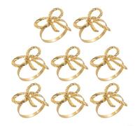 Advokingtap Set di 8 portatovaglioli in lega con fiocco, per matrimoni e decorazioni da tavolo da pranzo, 4,5 x 4,5 cm