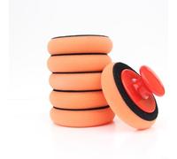 Advokingtap Set di spugne per ceretta con manico rosso con cuscinetti in schiuma morbida e impugnatura ergonomica, 1 controller con 4 spugne, per la ceretta dell'auto e la pulizia della casa (B)