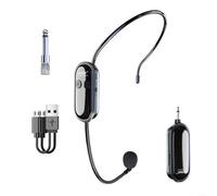 Advokingtap Sistema microfonico wireless 2 in 1 con cuffie e modalità palmare, audio chiaro a lungo raggio per insegnare le prestazioni di fitness, plastica ABS nera