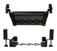 Advokingtap Supporto da scrivania per computer portatile, senza trapano, supporto in acciaio per MacBook per superfici fino a 6,3 cm di spessore, organizer da ufficio salvaspazio nero