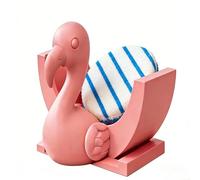 Advokingtap Supporto per spugna con fenicottero rosa con drenaggio, grazioso organizer per lavello da cucina per spugne e scrubber, rack di stoccaggio in plastica, 10,6 x 7,9 x 6,6 cm