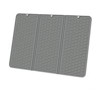 Advokingtap Tappetino scolapiatti pieghevole in silicone, design arrotolabile, antiscivolo, gancio integrato, lavabile in lavastoviglie, multiuso, organizer da cucina (grigio)