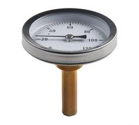 Advokingtap Termometro a tubo in metallo, 63 mm, manometro orizzontale per riscaldamento dell'acqua calda con tasca in ottone e 1/2 BSPT per tubi dell'acqua calda per temperatura del quadrante