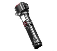 Advokingtap Torcia elettrica ricaricabile Zoomable Led con messa a fuoco regolabile e doppie sorgenti luminose, built-in banca di potere del USB e martello di sicurezza, lega di alluminio impermeabile