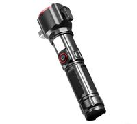 Advokingtap Torcia elettrica ricaricabile Zoomable Led con messa a fuoco regolabile e due sorgenti luminose, built-in banca di potere del USB e martello di sicurezza, lega di alluminio impermeabile