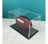 Advokingtap Vetrina in acrilico trasparente per pallacanestro da calcio, per riporre e esporre in modo sicuro la palla in casa o in ufficio (nero)