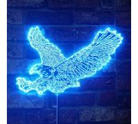 ADVPRO Eagle Falcon Landing Animal RGB Dynamic Glam LED Sign - Forma tagliata a bordo - Decorazione da parete intelligente 3D - Illuminazione dinamica multicolore st06s66-fnd-i0076-c