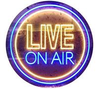 ADVPRO Live On Air Circle Display Dual Color LED Enseigne Lumineuse Neon Sign Bleu et Jaune 400 x 300mm st6s43-i3572-by