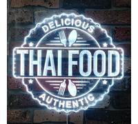 ADVPRO Thai Food Cafe Restaurant Open RGB Dynamic Glam LED Sign - Cut-to-Edge Shape - Smart 3D Wall Decoration - Multicolor Dynamic Signage st06s22-fnd-i0277-c