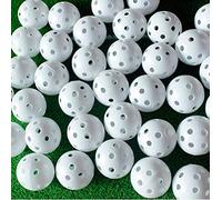 Adwikoso 50PC Palline da allenamento da golf in plastica da 42 mm Palline da golf per interni Attrezzature da allenamento all'aperto in cortile verde con 2 tee a palline da golf (50 pezzi bianchi)..