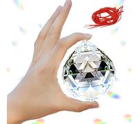 ADWIKOSO, Ciondolo a Forma di Prisma con Sfera di Cristallo, da Appendere a lampadario Feng Shui, Ideale Come Decorazione per la casa o la Finestra