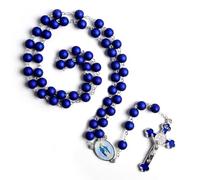 ADXINYATEX Rosario con perline cattoliche e medaglietta con crocifisso di Gesù, amuleto religioso, regalo per preghiera, Carta, Nessuna pietra preziosa