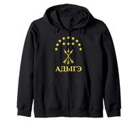 Adygea Flag Design with Yellow Stars Great Circassian Adiga Felpa con Cappuccio