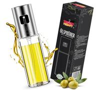 Adyloo Spruzzatore olio per olio da cucina | Accessori per friggitrice ad aria calda | Bottiglia spray per olio 100 ml in vetro e acciaio inossidabile | Spray per olio per cottura grigliate |