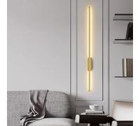 ADYOLTB Decorazione moderna minimalista LED applique da parete lineare bar 3000K lampada da parete per interni nera lunga striscia fissata al muro contemporanea nordica oro bagno illuminazione di cort