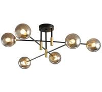 ADYOLTB Lampadari Sputnik in vetro grigio fumo, decorazione moderna di metà secolo, lampadari Sputnik in vetro grigio fumo, stile industriale, vicino alla lampada da soffitto, per bagno, camera da let
