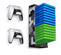ADZ Camo Game Case Shelf and Controller Wall Mount Holders, Wall Mounted Video Game Organizer Stand per PS5, PS4, PS3, Xbox One e Xbox Series X, controller e cuffie.