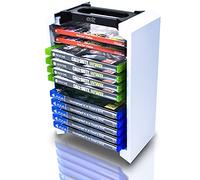 ADZ Game Storage Tower - Torre di archiviazione universale per giochi - Memorizza 12 dischi di gioco o Blu-Ray - Rack Tower per PS4, PS5, Xbox One, Xbox Series X/S, giochi Switch e custodie Blu-Ray