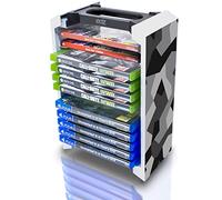 ADZ Grey Camo Game Storage Tower - Organizer universale per videogiochi per PS4, PS5, Xbox, Switch e Blu-Ray - Contiene 12 dischi - Ultimate Game Holder and Disc Storage Tower
