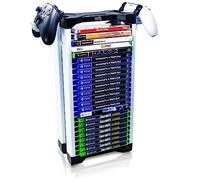 ADZ Universal Game Holder - 23 Ripiani per Archiviazione Giochi per PS2 PS3 PS4 PS5 PSP Xbox 360 Xbox One Series X Wii Switch Giochi DVD e Dischi Blu-Ray. Include 2 Supporti per Controller