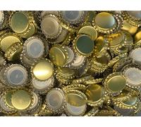 AE-GLAS - 25, 50, 100 o 125 tappi a corona oro non perforati per bottiglie di bi