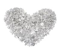 AebDerp Set di 500 mini gioielli in argento, in metallo, per Natale, per fai da te, per bracciali, orecchini, ghirlanda, collana, tasch fai da te, accessori regalo, mixed, Metallo, no.