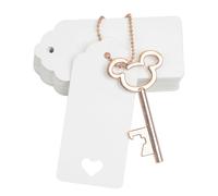 AebDerp Set di 52 pezzi di apribottiglie vintage a forma di scheletro con carta e catena, perfetti per feste, matrimoni, bomboniere, portachiavi in metallo, accessori per compleanno, regalo per ospiti