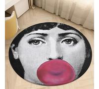 AEBOOY Tappeto rotondo lavabile, Lina Cavalieri, per soggiorno, zerbino, morbido, antiscivolo, decorazione per camera da letto, sala da pranzo, tavolino da caffè (60 cm)