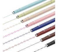 AECHY Penne curve colorate, penne a doppia punta con 8 diverse forme curve e 8 colori con punte sottili, penne per pianificare appunti, prendere appunti, disegnare, album di ritagli, materiale