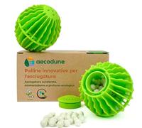 aecodune Palla Asciugatrice Innovativa, 2x Palla per Asciugatrice Riutilizzabile - Riduce il Tempo di Asciugatura - Ammorbidente per Biancheria e Profumo di Bucato - Ingredienti Naturali ed Economie