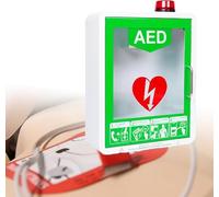 AED Cabinet,AED Defibrillator Wall Mount Storage Cabinet, Cardiac Defibrillation Alarm Box First Aid Cabinet, Fits all Brands of AED Defibrillator,for Home Clinic Office Hotel+