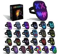 Aedcbaide Maschera di Halloween a led, maschera luminosa con 25 modelli statici + 25 dinamici con rilevamento dei gesti Maschera spaventosa per Halloween, Cosplay, Masquerade