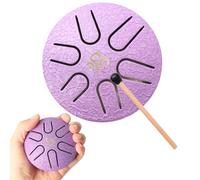 Aedcbaide Mini Steel Tongue Drum, 3 Pollici 6 Note Handpan Strumenti Musicali Tamburo in Acciaio Tromba Strumento Musicale con Bacchette per l'educazione musicale Concerto Yoga Principianti (Lavanda)