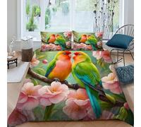 AEDiFTLINGi Autotoon Parrot Set Di Biancheria Da Letto 3 Pezzi Con Stampa 3D Animal Theme Wildlife Copripiumino Con 2 Federe Con Federe in Microfibra Ultra Morbida King（220x240cm）