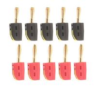 AEDIKO 10 connettori a banana da 4 mm, 32 A, ad alta corrente, adattatori a connessione rapida, senza saldatura, presa a banana completamente isolata, per amplificatori e altoparlanti (rosso e nero)