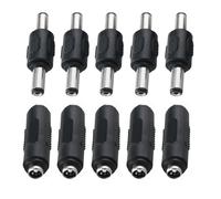 AEDIKO 10 pezzi DC Power Coupling Maschio a Maschio Female Power Plug Connector DC 5,5 x 2,1 mm Female a Female Power Jack Connector Adapter for CCTV