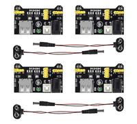 AEDIKO 4pcs MB102 Solderless Breadboard Modulo di Alimentazione 3.3V/5V con 4pcs 9V Clip Clip Fibbia T-Type Cavo di Alimentazione Maschio 2.1MM DC Jack Plug