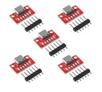 AEDIKO 5 pezzi USB Type C Breakout Board Serial Breakout Socket 16P 2,54 mm PCB Converter Board