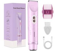 AEDNX Glow Aura - Rasoio da donna per bikini, rasoio elettrico 2 in 1, rasoio elettrico a doppia testa, per gambe, braccia e corpo (viola)