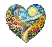 AEEKDOOK Puzzle in legno per adulti, 200 pezzi, puzzle da giardino a forma di cuore, puzzle in legno a forma di animale, decorazione ecologica per casa e ufficio (M, 29 x 28,7 cm)