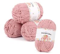 Aeelike Amigurumi 200 g (4 x 50 g), lana di cotone per uncinetto, per lavorare a maglia, uncinetto e artigianato, set di filati per uncinetto, colore rosa carne